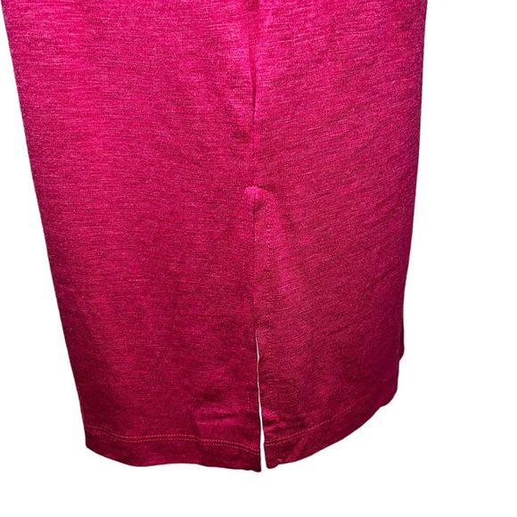 New Jessica Simpson Raspberry Pink T-Shirt Dress Medium MIDI Side Slits - Picture 6 of 8
